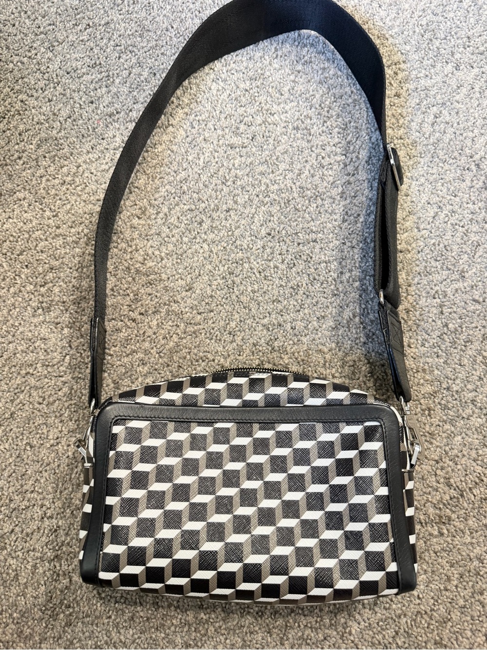 Pierre Hardy Black and White Geometric Crossbody Bag